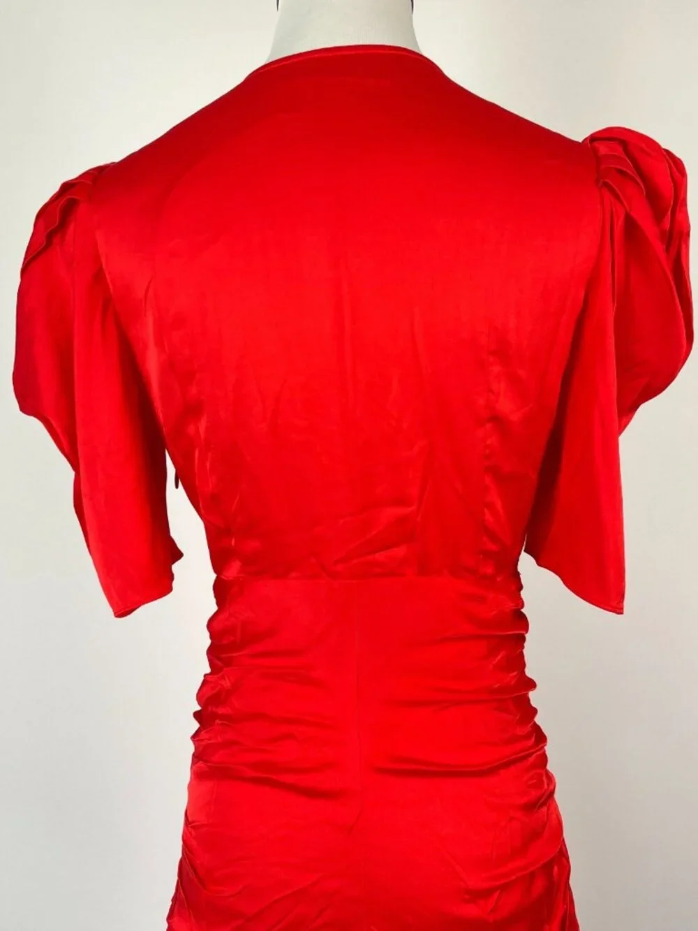 NWOT Farm Rio Red Gathered Midi Dress Size M - Picture 8 of 14
